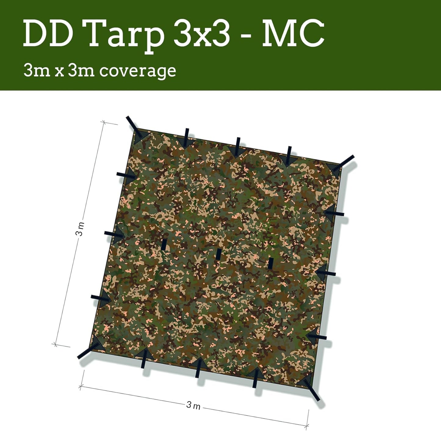 DD Hammocks - DD Tarp 3x3 - MC - Lightweight