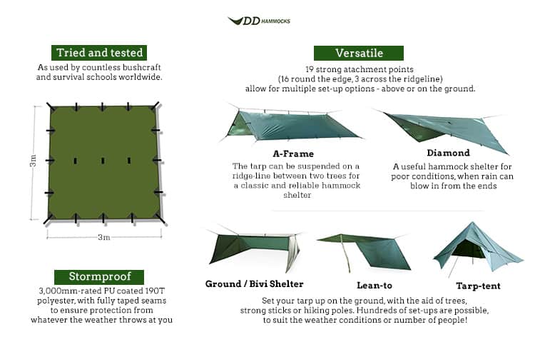 DD Tarp 3x3 (Various Colours)